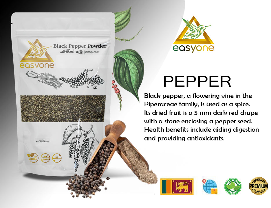 Premium Black Pepper Powder - 100% Pure & Natural | Freshly Ground | Health-Boos - Easyone