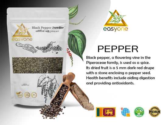 Premium Black Pepper Powder - 100% Pure & Natural | Freshly Ground | Health-Boos - Easyone