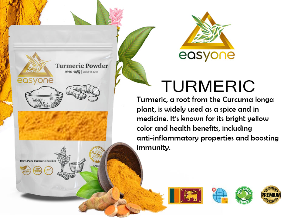 Premium Turmeric Powder - 100% Pure & Natural | Rich in Curcumin | Health-Boost - Easyone